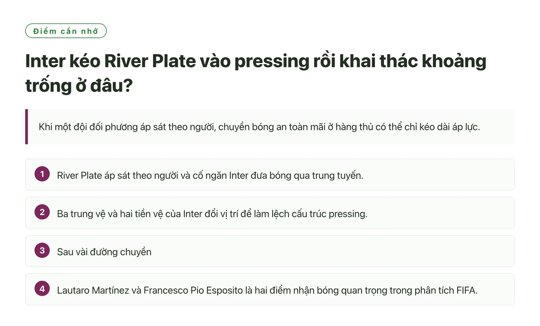 Inter kéo River Plate vào pressing rồi khai thác khoảng trống ở đâu?——全文要点速览