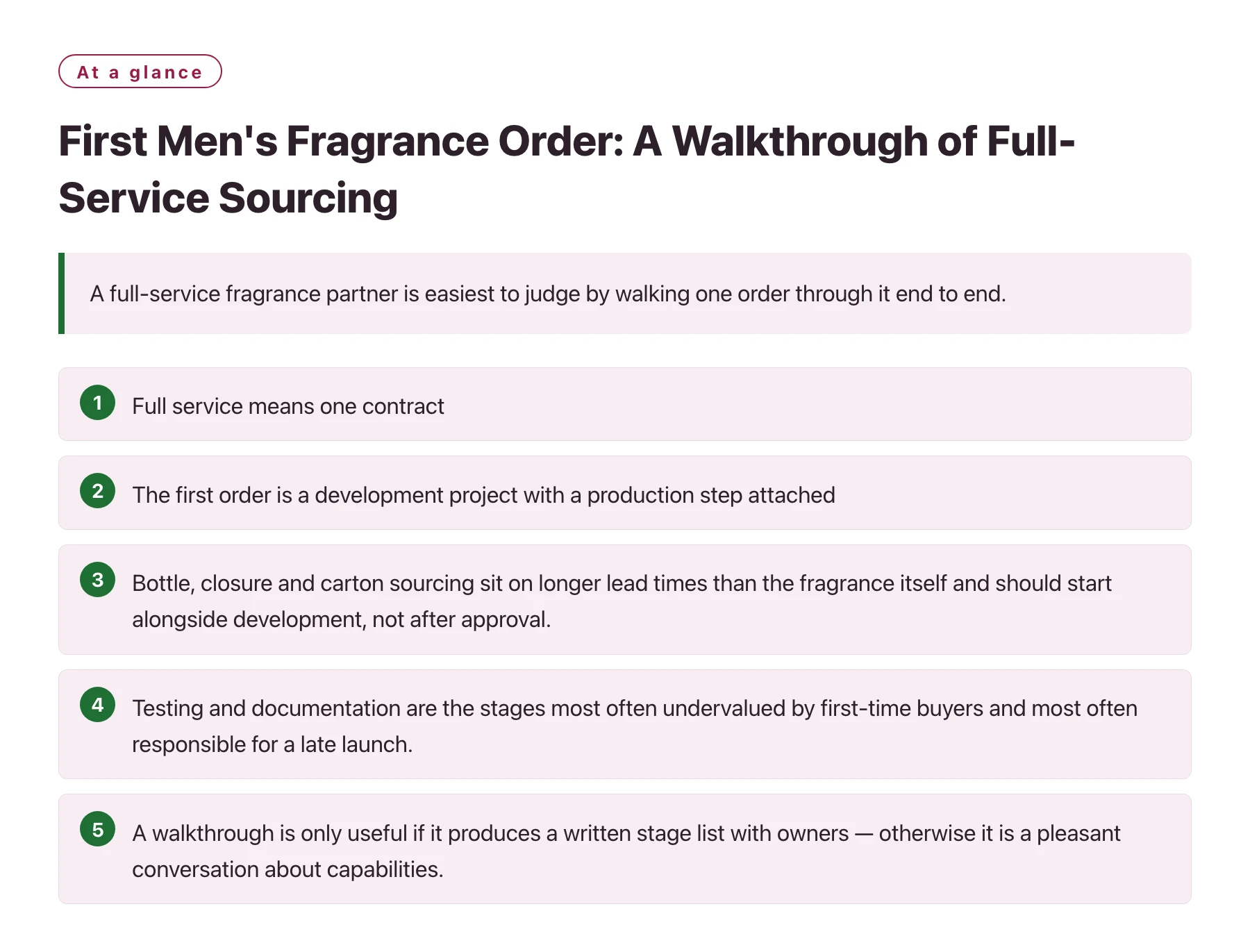 First Men's Fragrance Order: A Walkthrough of Full-Service Sourcing——全文要点速览
